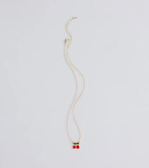 Sweet Summer Cherry Charm Necklace