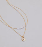 Dainty Heart Lock Charm Layered Necklace