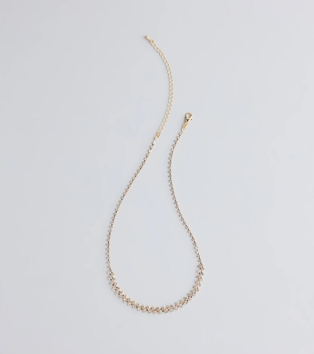Hidden Gem Rhinestone Bar Necklace
