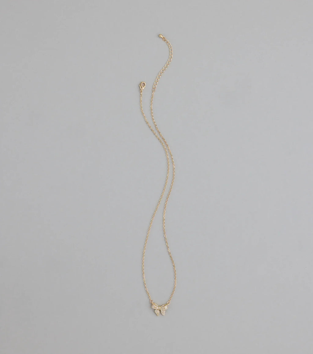 Chic Perfection Cubic Zirconia Bow Necklace