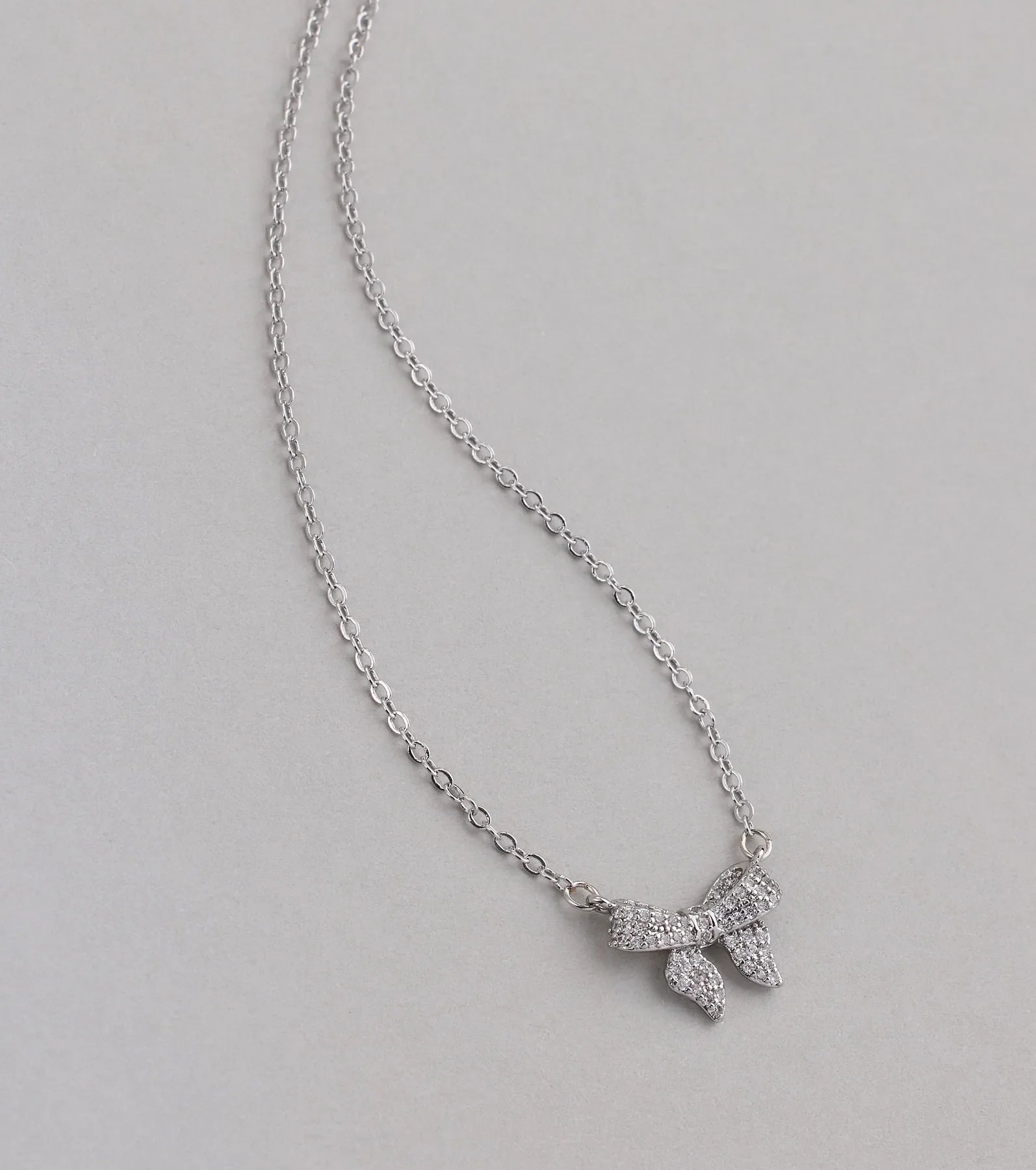 Chic Perfection Cubic Zirconia Bow Necklace