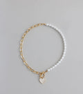 Trendy Charm Pearl Paperclip Chain Necklace
