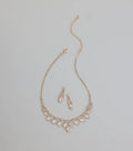 Glam Marquise Rhinestone Necklace And Earrings Set