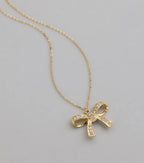 Simply Sparkling Rhinestone Bow Necklace