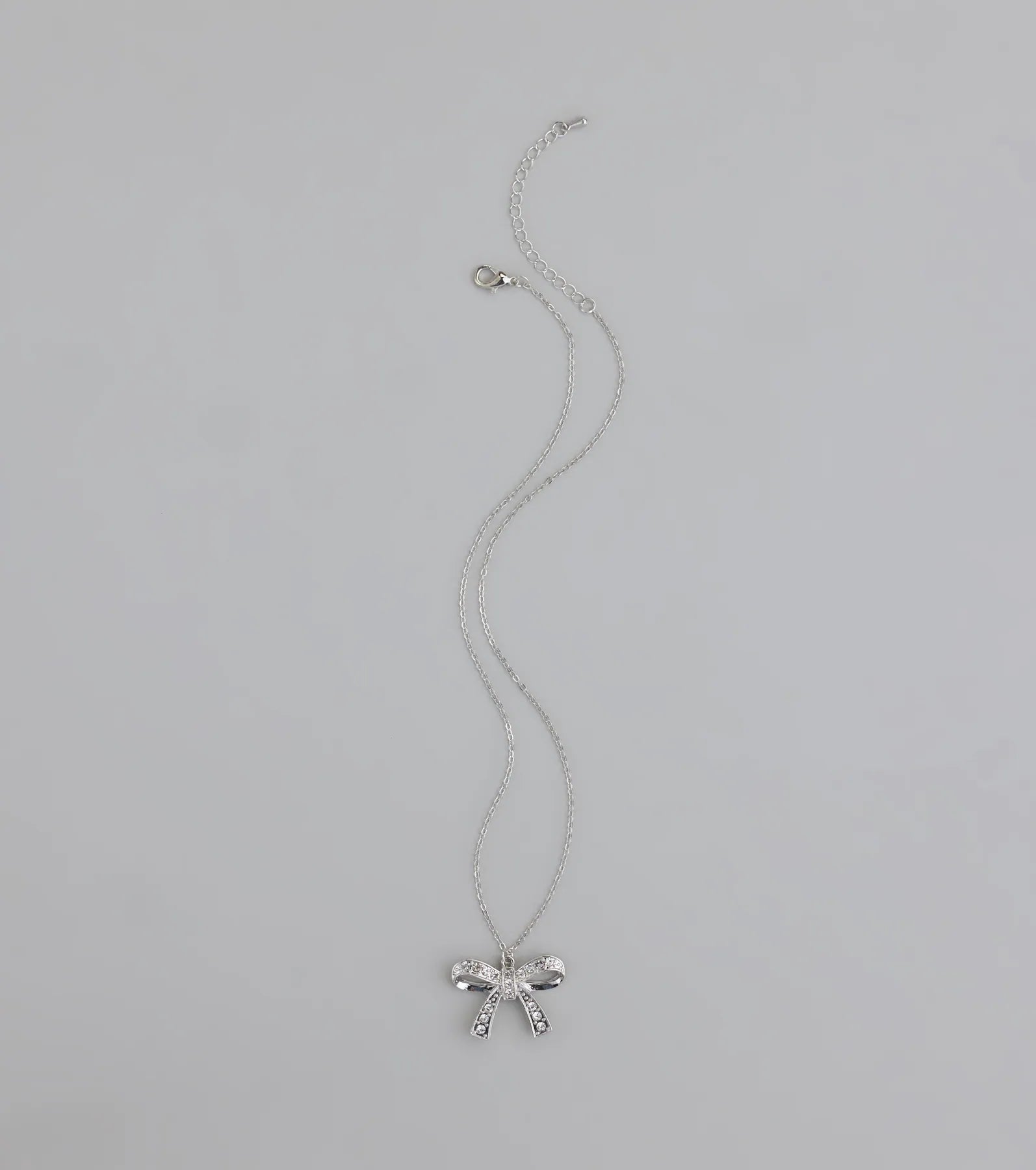 Simply Sparkling Rhinestone Bow Necklace