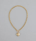 So Adorable Heart Charm Chain Necklace