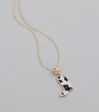 Southern Charm Faux Fur Cowboy Boot Necklace