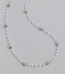 Cute Dainty Butterfly Pearl Beaded Necklace