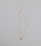 Sweet Trend Bow Pearl Layered Necklace