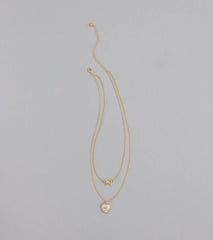 From The Heart Bow Layered Necklace
