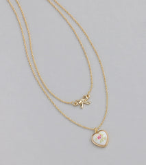 From The Heart Bow Layered Necklace