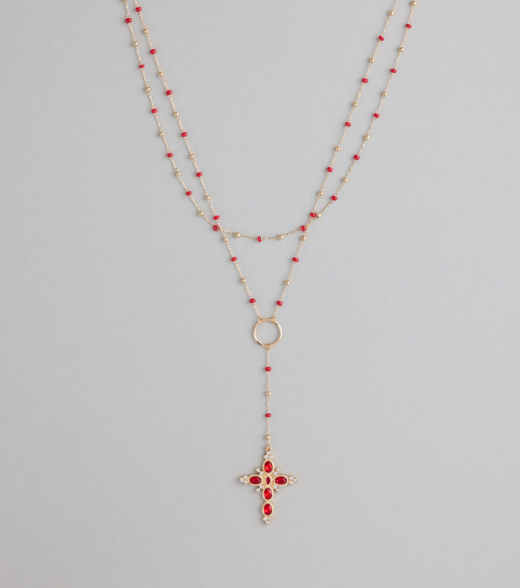Bless Your Drama Layered Cross Necklace