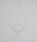 Statement Glow Rhinestone Necklace And Earrings Set
