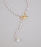 Pretty Please Bow and Pearl Necklace