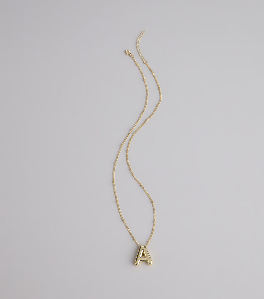 Say It Bold Bubble Letter Charm Necklace