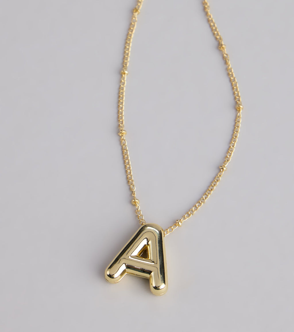 Say It Bold Bubble Letter Charm Necklace