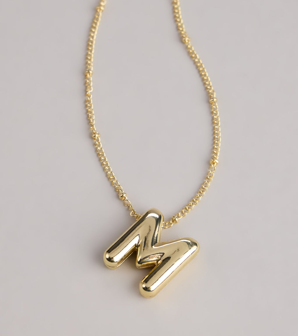 Say It Bold Bubble Letter Charm Necklace