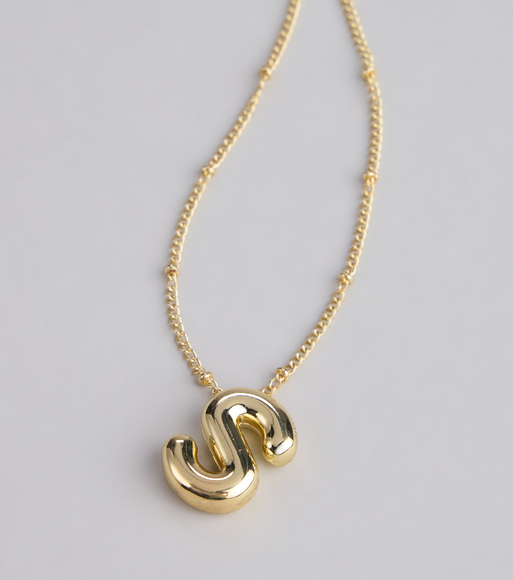 Say It Bold Bubble Letter Charm Necklace