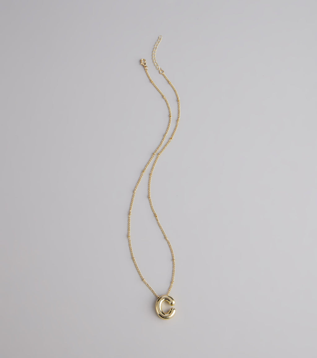 Say It Bold Bubble Letter Charm Necklace