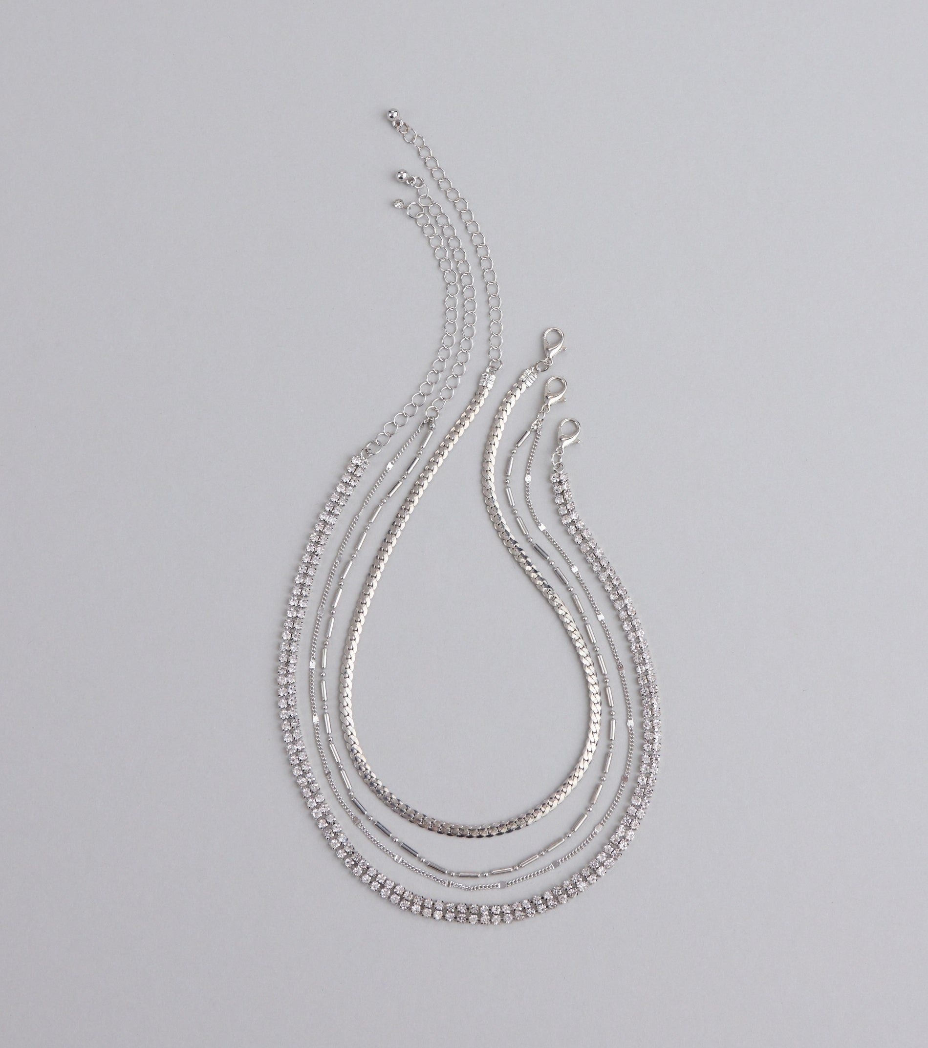 All The Sparkle Rhinestone Chain Necklace Set