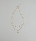 Glam Energy Layered Cross Chain Necklace
