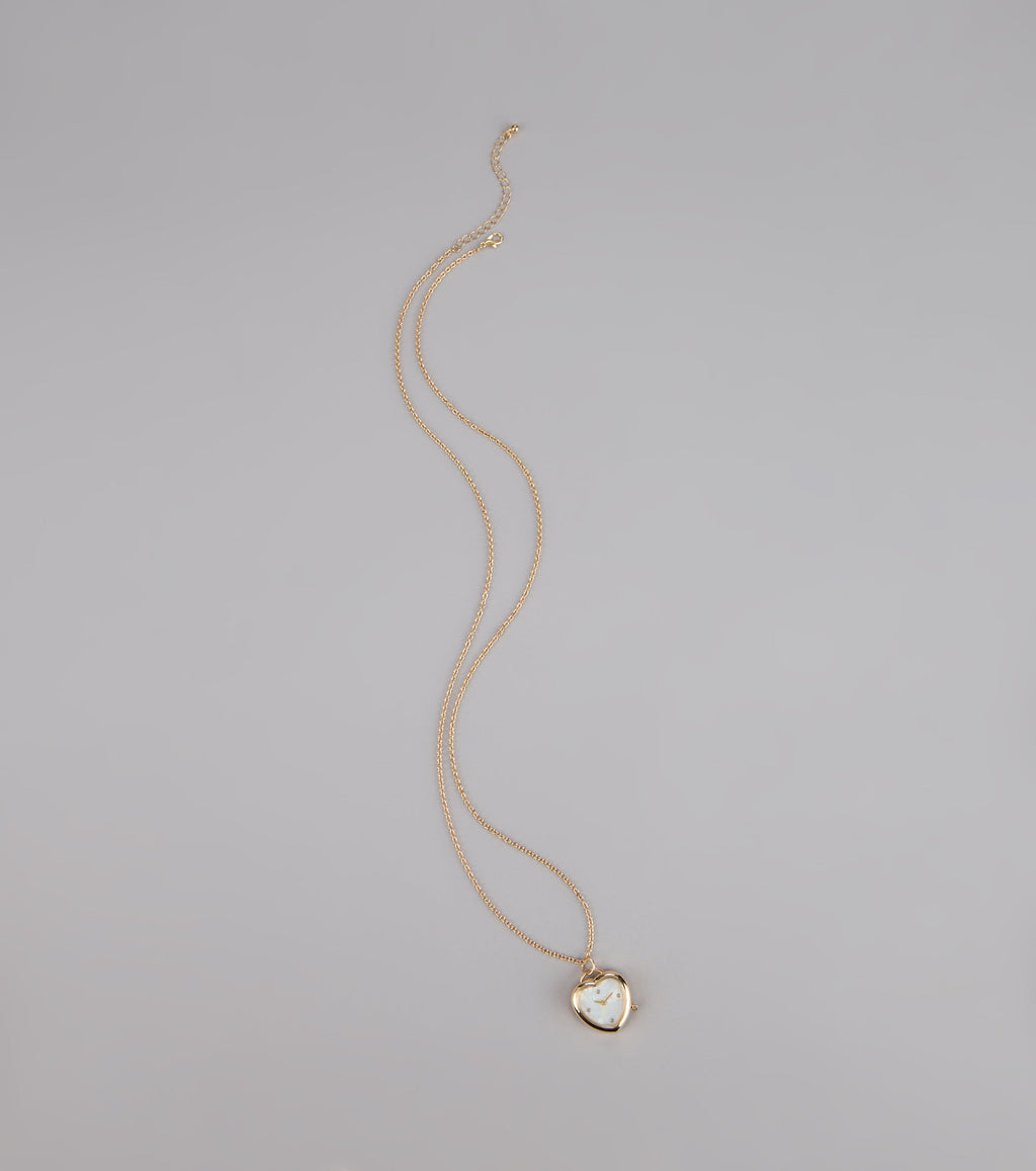 Time After Time Heart Watch Necklace