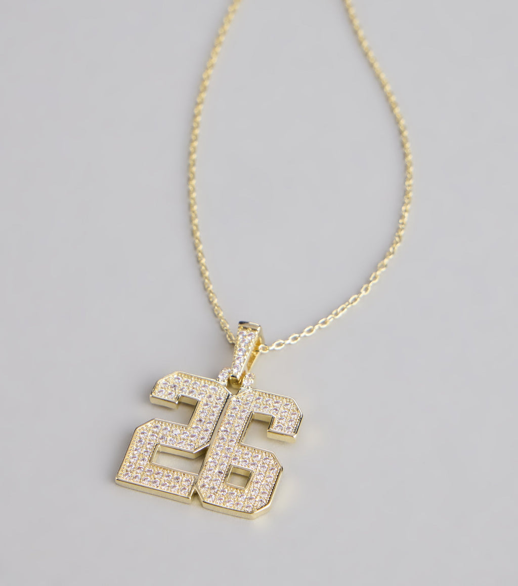 Lucky Sparkle 26 Rhinestone Charm Necklace