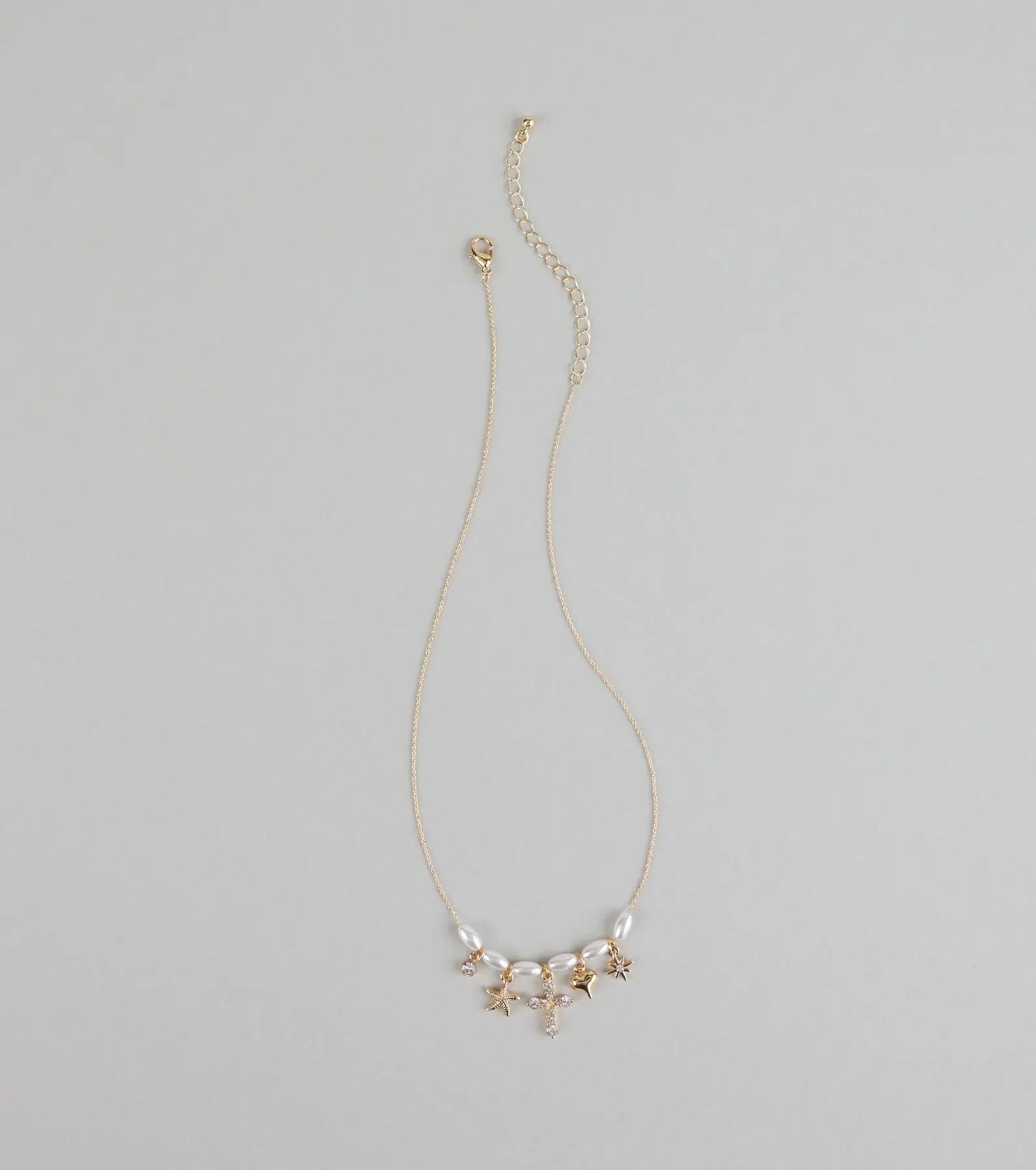 Seas the Moment Faux Pearl Charm Necklace