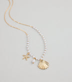 Seas The Day Pearl and Charm Statement Necklace