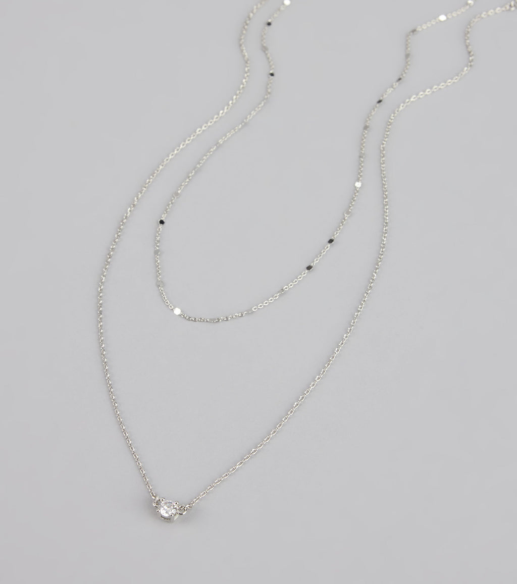 Effortless Shine Cubic Zirconia Layered Necklace Set