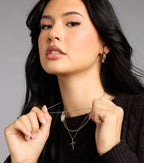 Dainty Blessings Cross Pendant Necklace