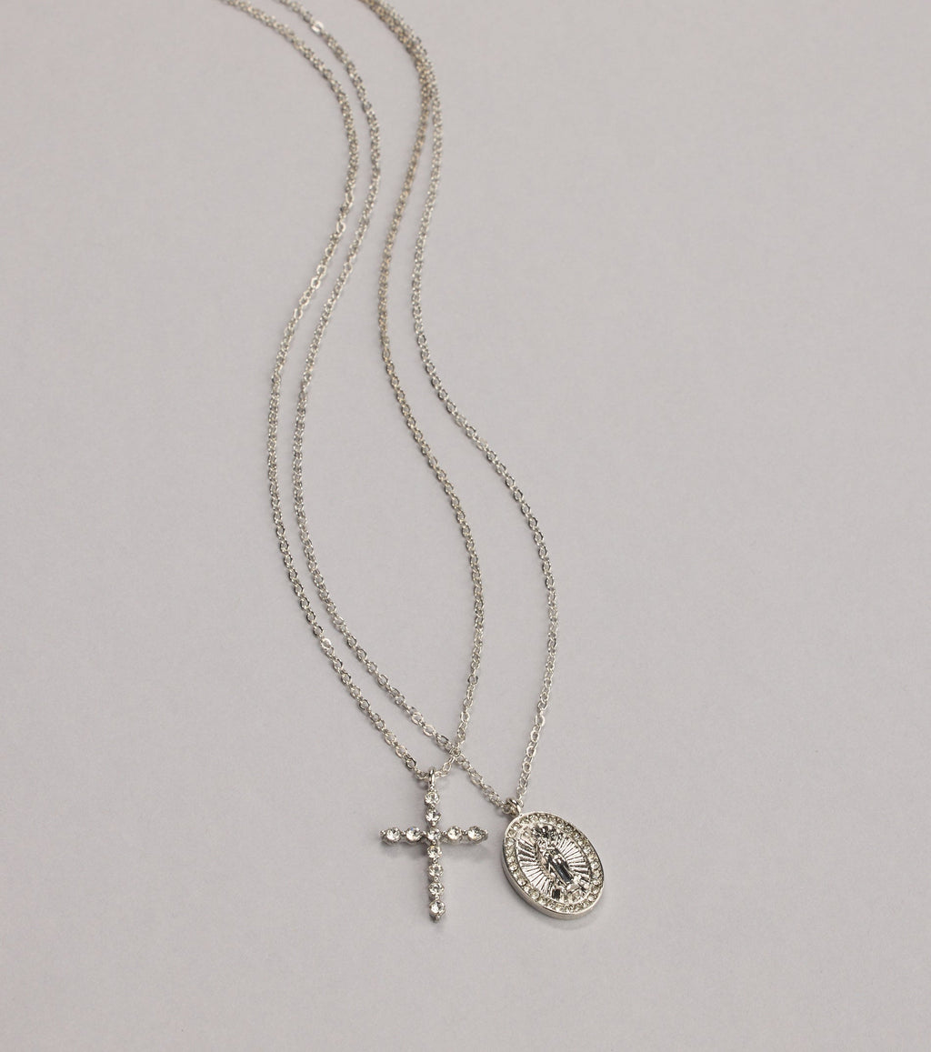 Dainty Blessings Cross Pendant Necklace