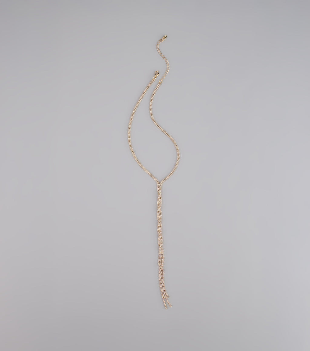 Endless Sparkle Rhinestone Twisted Lariat Necklace