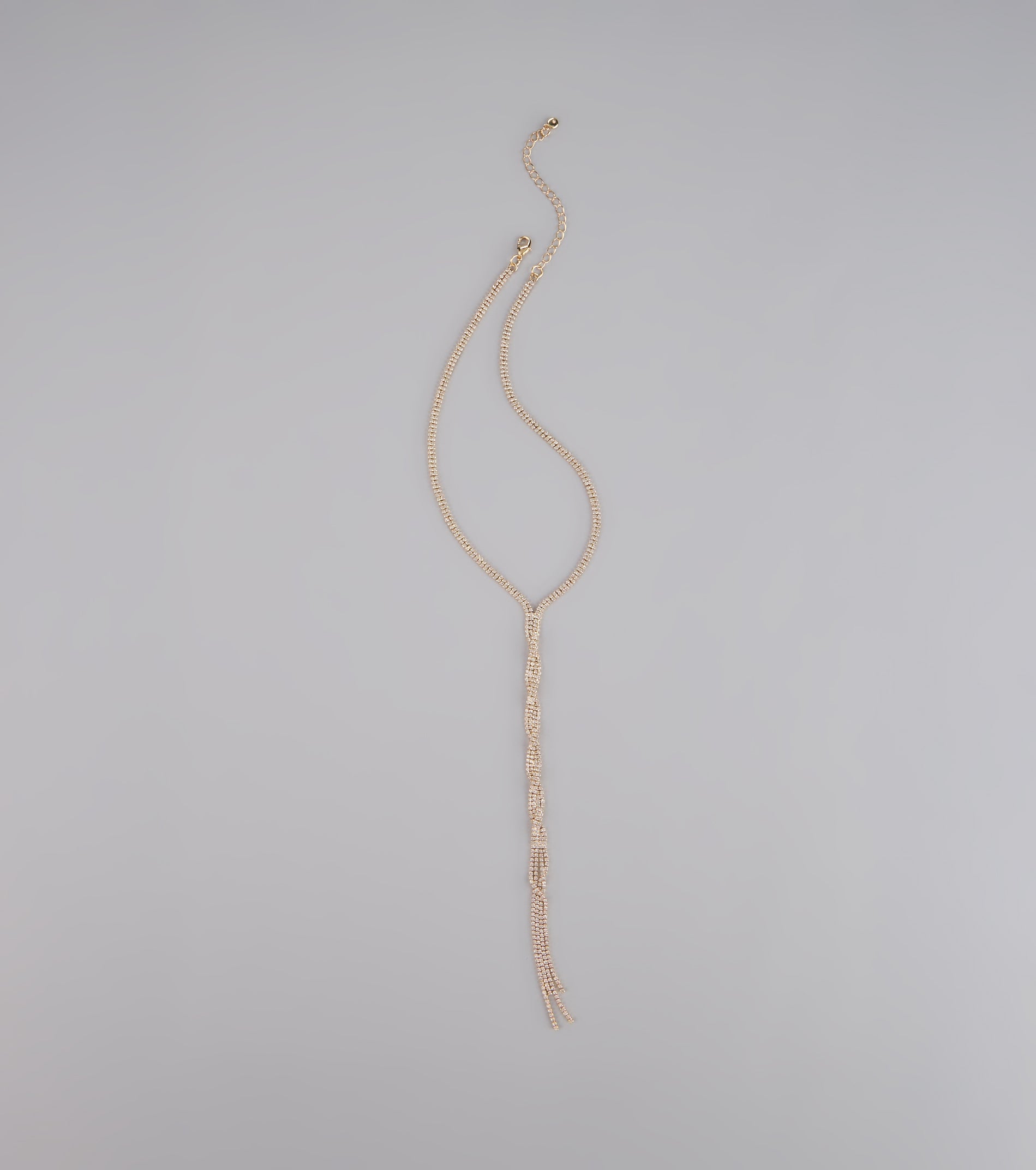Endless Sparkle Rhinestone Twisted Lariat Necklace