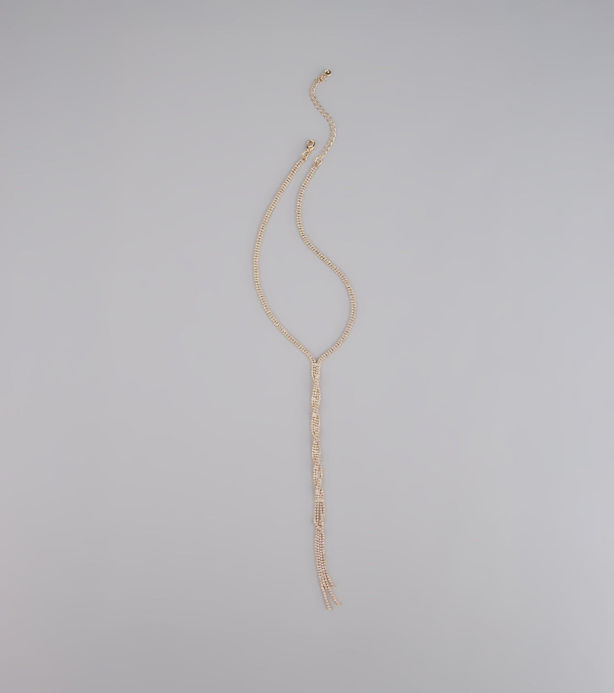 Endless Sparkle Rhinestone Twisted Lariat Necklace