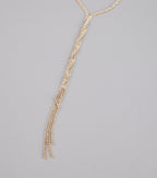 Endless Sparkle Rhinestone Twisted Lariat Necklace