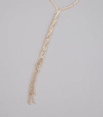 Endless Sparkle Rhinestone Twisted Lariat Necklace