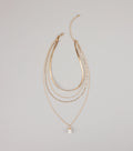 Layered Up Pearl Charm Chain Necklace