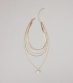 Layered Up Pearl Charm Chain Necklace