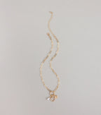 Good Luck Clover And Pearl Charm Necklace