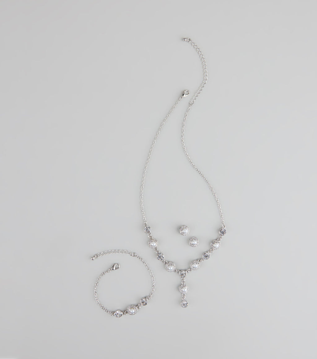 Pearl Glow Rhinestone Jewelry Set