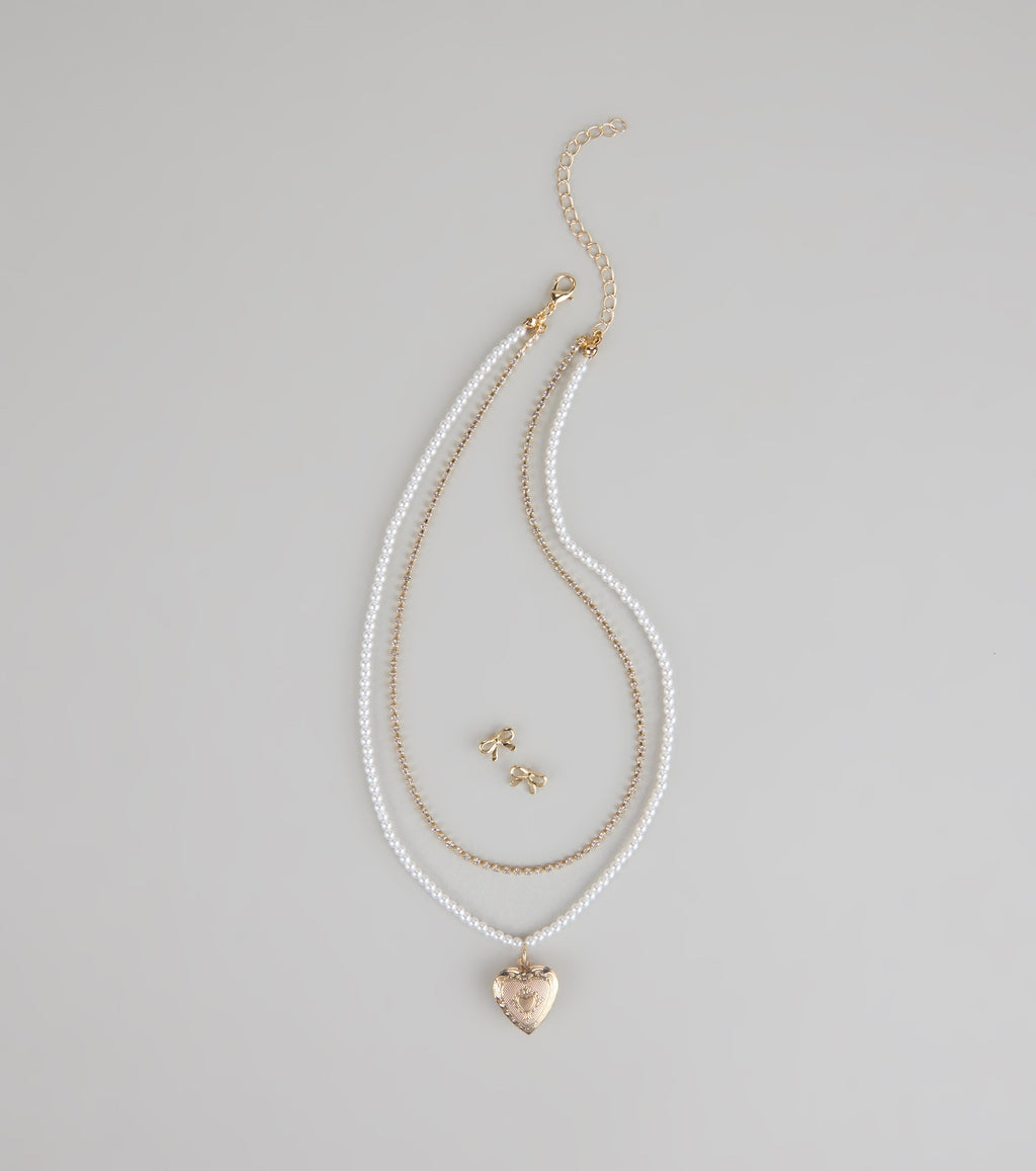 Sweetheart Vibes Necklace And Earrings Set