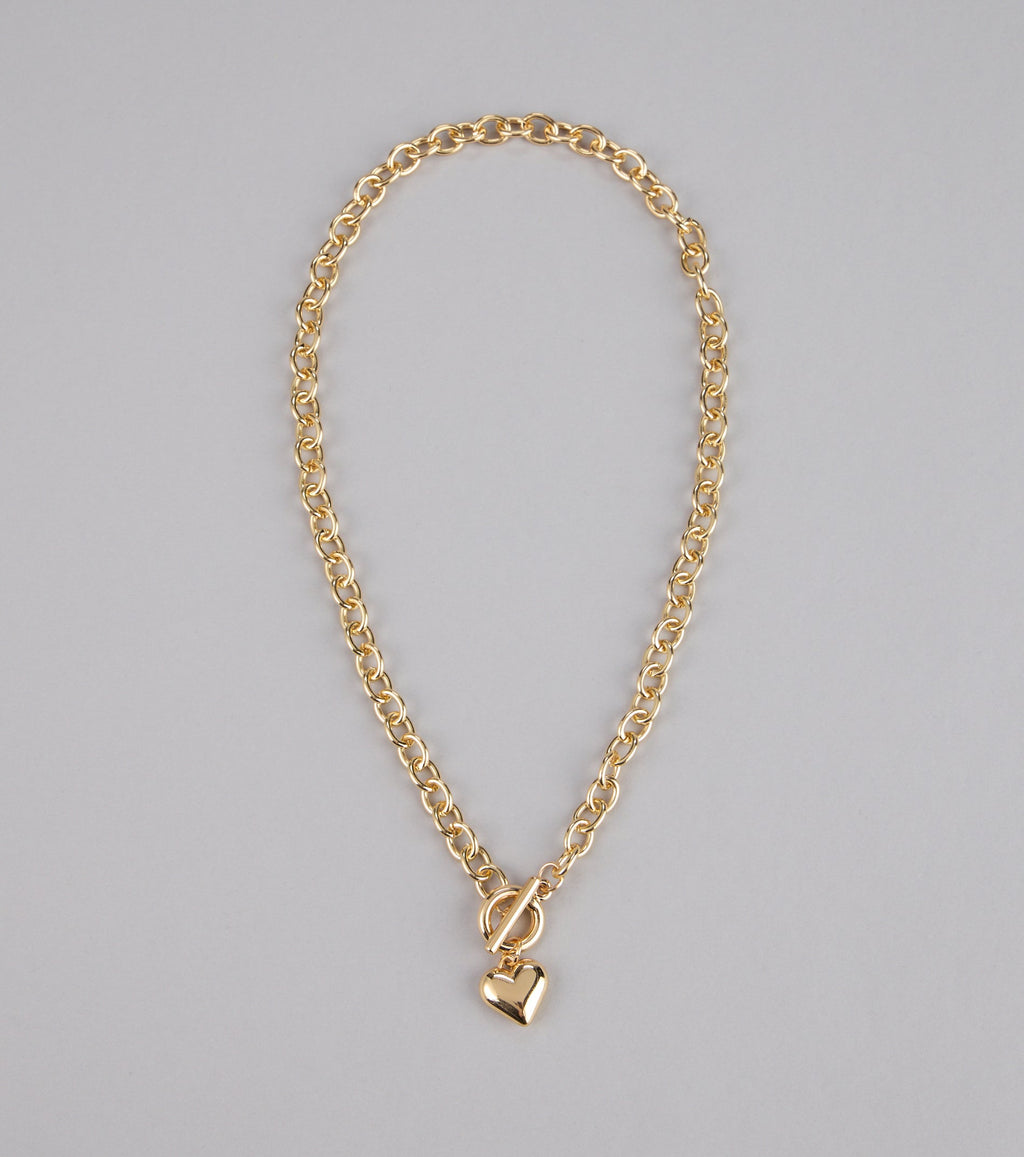 Locked in Love Heart Toggle Necklace