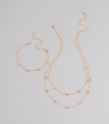 Twice As Chic Layered Necklace And Bracelet Set