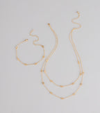 Twice As Chic Layered Necklace And Bracelet Set