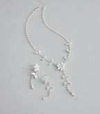 Starlet Bloom Rhinestone Necklace And Earrings Set