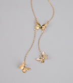 Soft Statement Butterfly Lariat Necklace