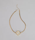 Charmed Hour Clover Watch Choker Necklace