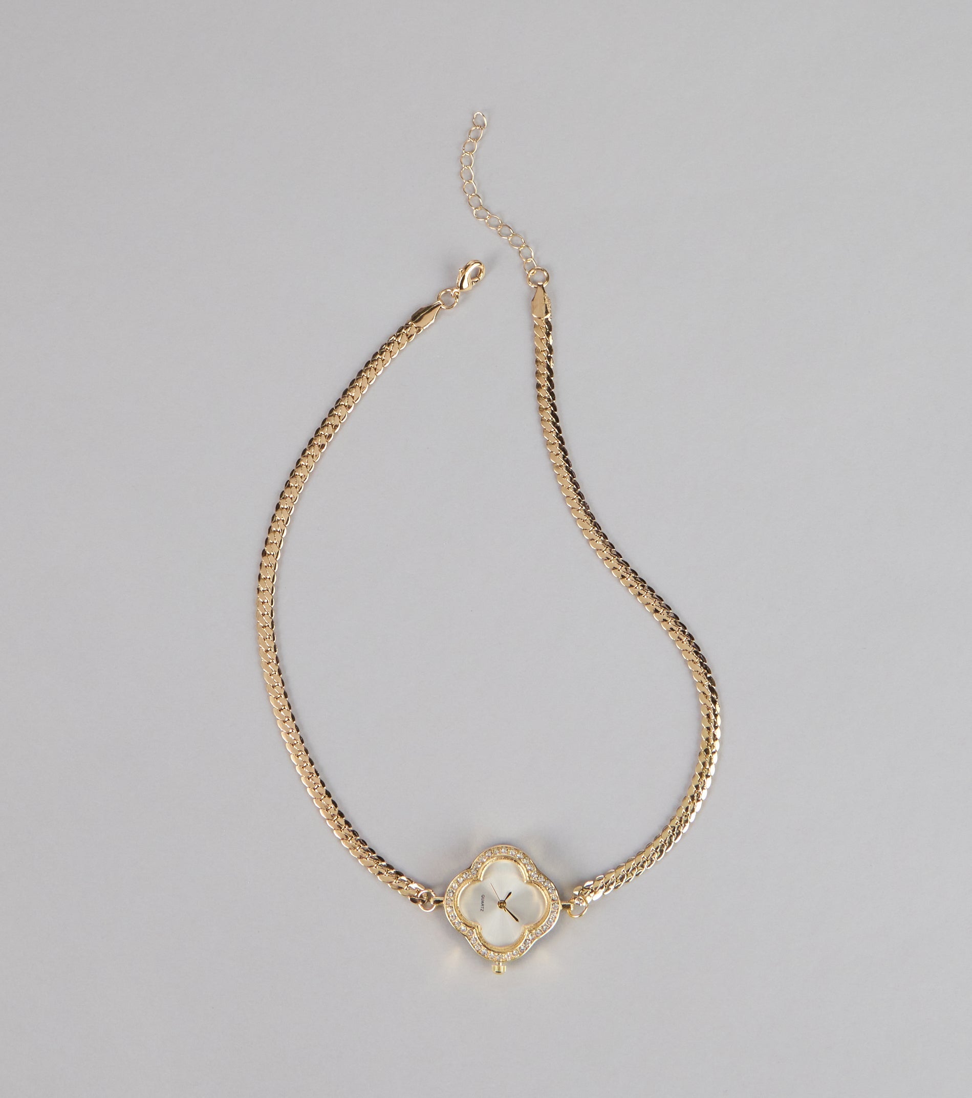 Charmed Hour Clover Watch Choker Necklace