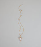 Divine Detail Faux Pearl Cross Necklace